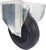 Rouleaux industriels en matière plastique à la chape en caoutchouc noir et une plaque pivotante