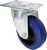Rouleaux industriels - coureur en caoutchouc bleu, base pivotante, le disc en matière plastique