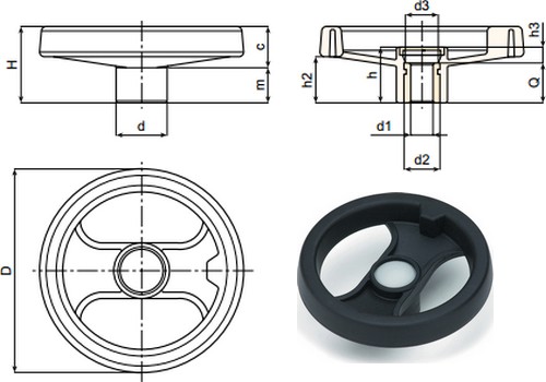 Roue de commande allégée