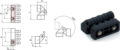 Suspension universelle avec un insert fileté pour le montage à une porte angulaire