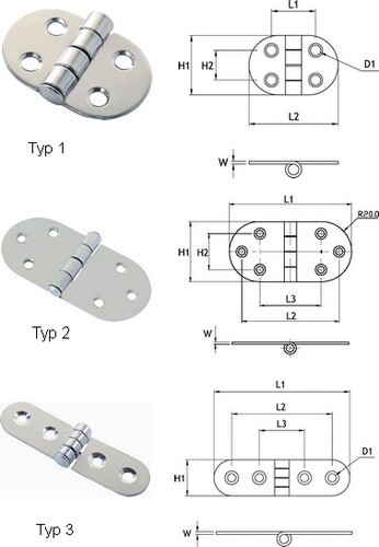 Suspensions courbées en inox