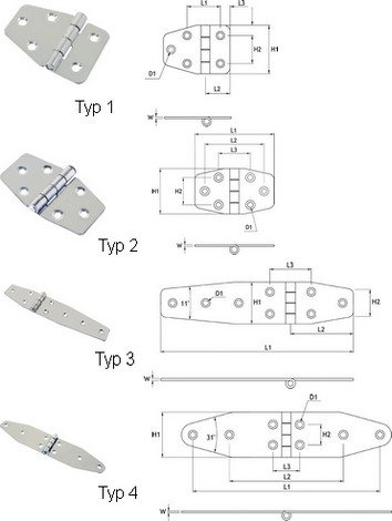 Suspensions chanfreinées en inox