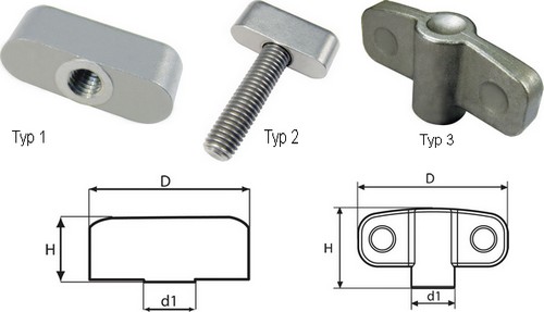 Vis à oreilles en acier inox