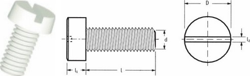 Vis à tête cylindrique à tête fendue