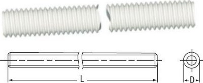 Tige filetée de 1000 mm