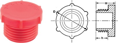 Bouchons de protection avec le filetage